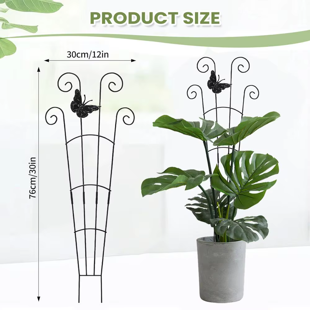 Treillis de plantes en métal 76x30cm, treillis de jardin extérieur pour grimper des Roses, tomates,