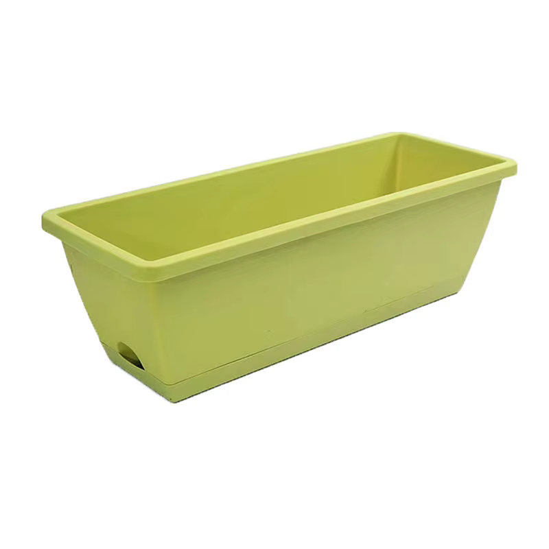 Pot de fleurs rectangulaire avec fenêtre en résine, jardinière de style classique, jardinage à la ma