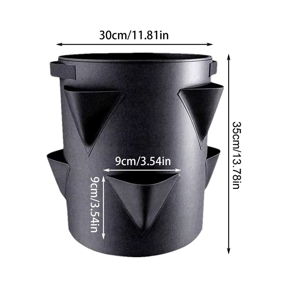 Sac de plantation de fraises de 7 gallons, sac de culture avec 6 poches latérales, sacs de culture d