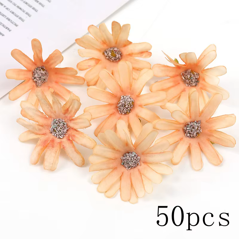 Têtes de roses artificielles série Orange, fausses fleurs pour décoration de maison, fête de mariage