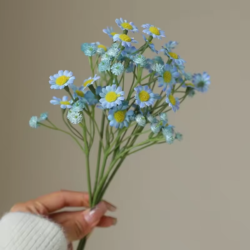 Fleur artificielle de camomille, petite marguerite pour table à manger européenne, fausse fleur pour