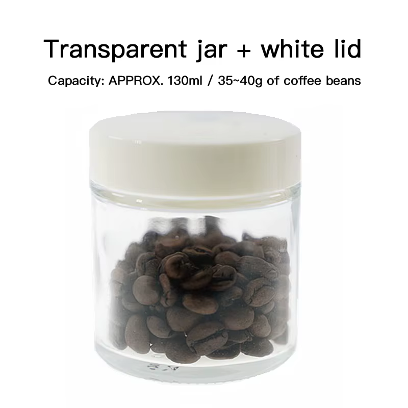 Pot en verre Portable 130ml, réservoir de stockage de grains de café, moulin à café, récipient de po