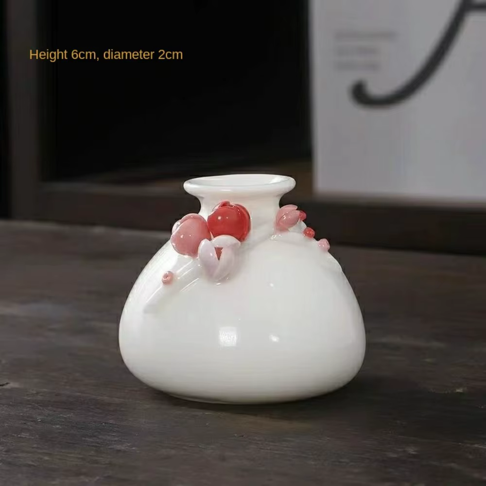 Vases à fleurs hydroponiques en céramique faits à la main, mini fleur insérée, bouteille de parfum d