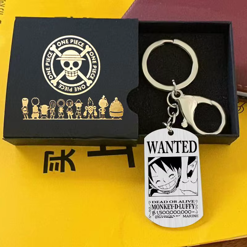 Porte-clés One Piece Anime Luffy Ace, breloque créative pour sac, anneau de ceinture pour hommes et 
