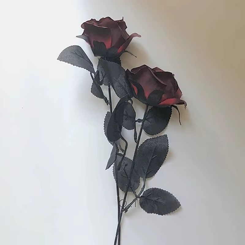 Rose noire gothique fleurs artificielles fleurs de Simulation fleurs de Roses de saint-valentin