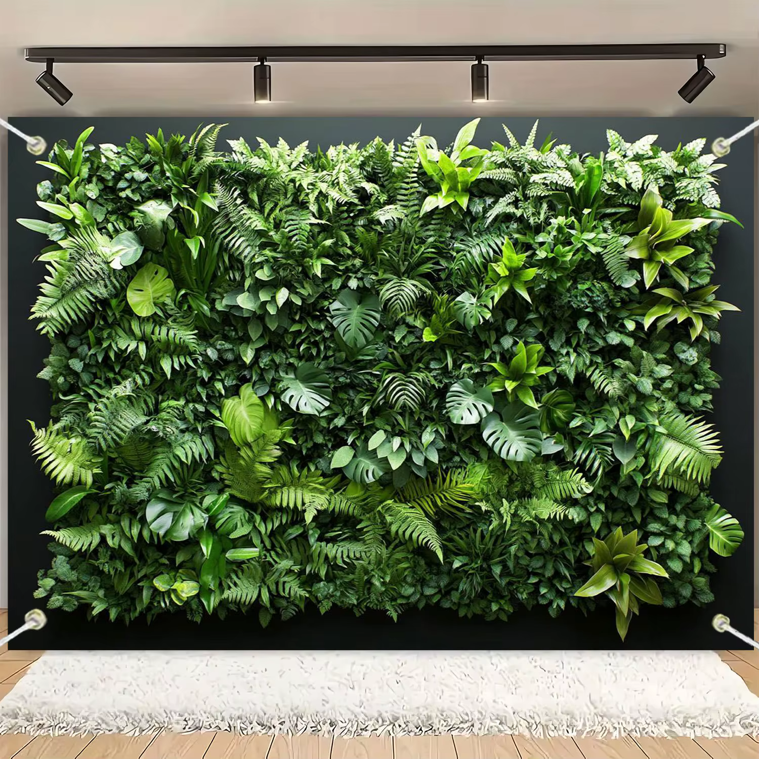 Fond vertical en tissu polyester pour mur de plantes vertes de jardin - adapté aux anniversaires, va