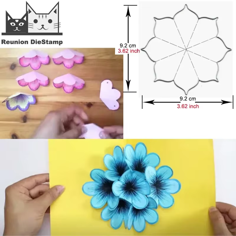 Matrices de découpe en métal Pop-Up fleur 3D, nouveaux matrices de fleurs artisanales 2025 pour bric