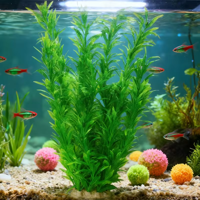 40 cm fait à la main plante aquatique paysage vert artificiel plante d'aquarium décoration réaliste