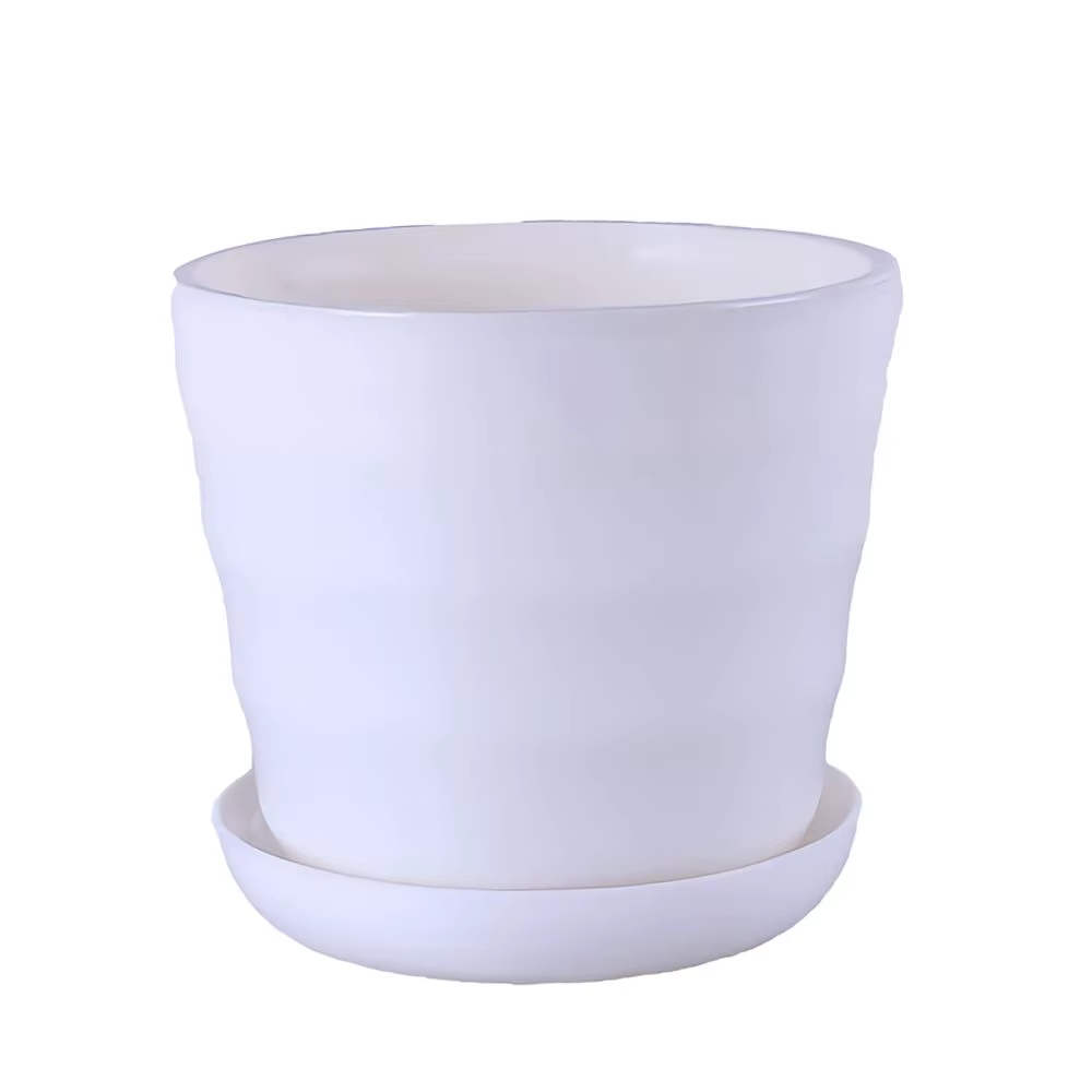 Pot de fleur en plastique coloré avec plateaux, plante verte, plante succulente, pot de fleurs, déco