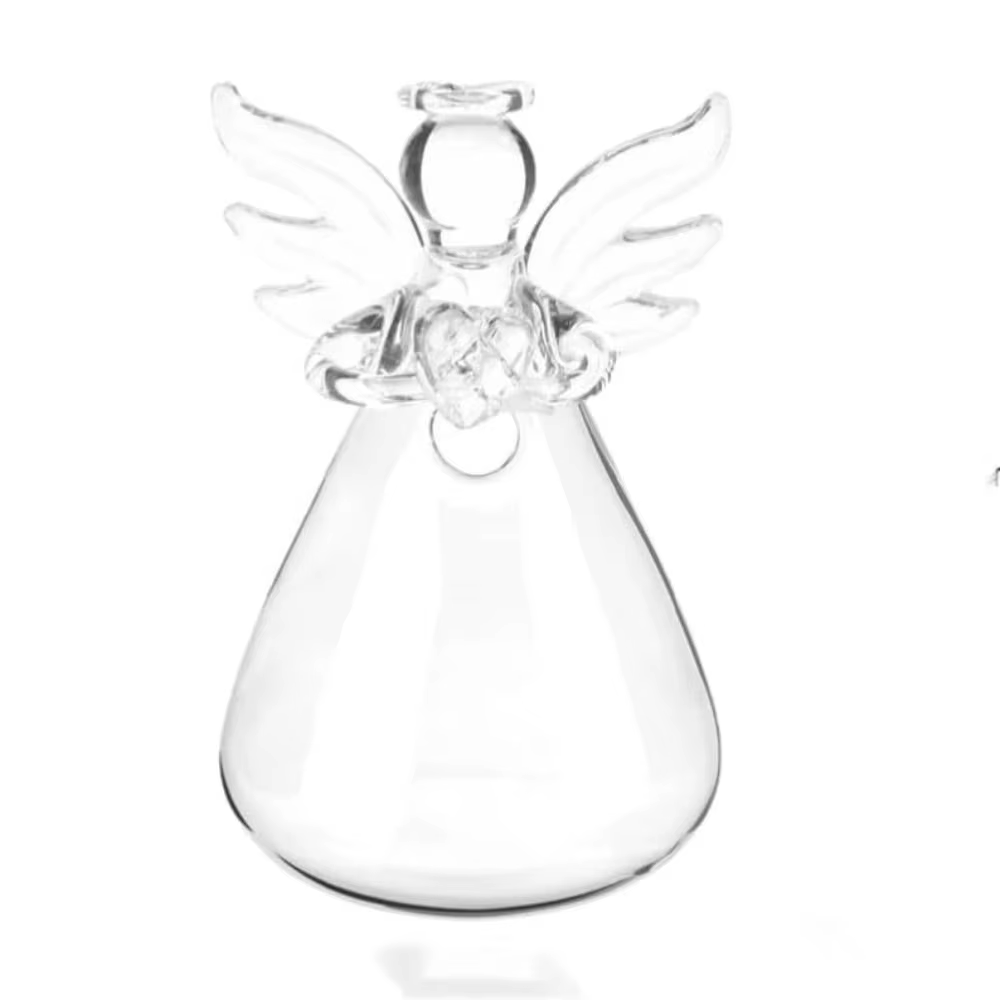 Vase d'ange Transparent en forme d'ange, récipient hydroponique soufflé à la main, verre Borosilicat