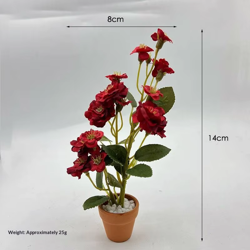 1 pièce Modèle miniature de philodendron pour maison de poupée, modèle de plante en pot de rose à 6 
