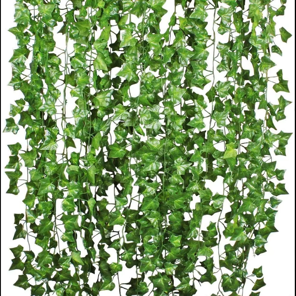 Guirxiété artificielle de feuilles de faux lierre, plante de vigne de confrontation verte, mur de ma