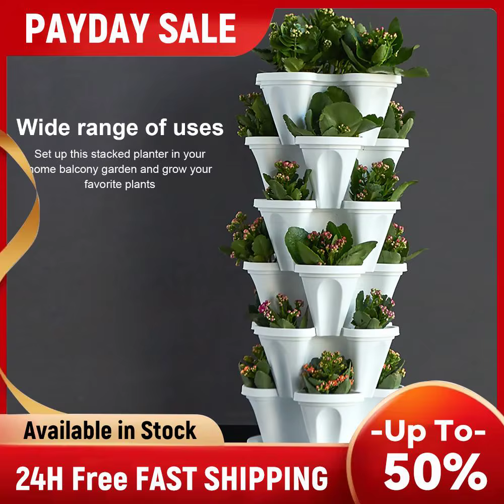 Jardinière verticale empilable, pots de pépinière pour la plantation de fraises dans le jardin
