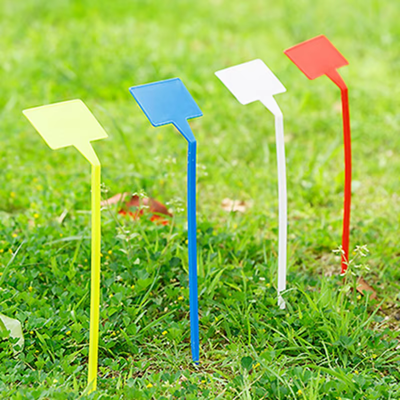 Marqueurs de plantes en plastique pour ornement de jardin, étiquettes retournées de type T, marqueur