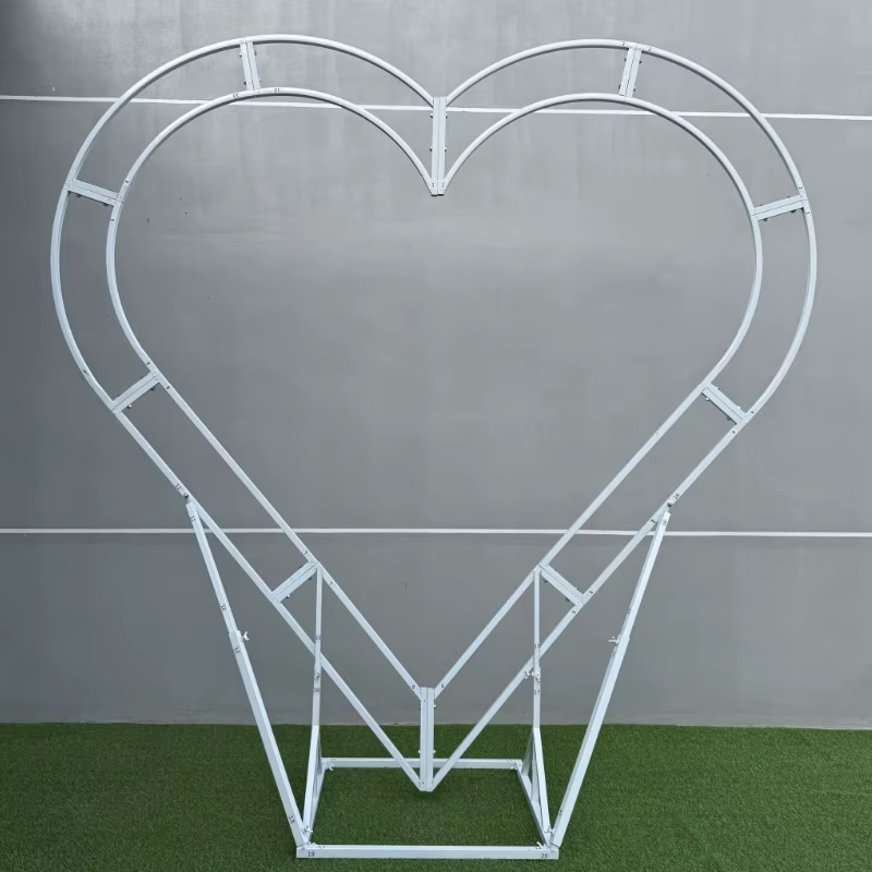 Support floral mural de 2M en tissu, motif cœur d'amour et rose rouge, de luxe et créatif, pour scèn