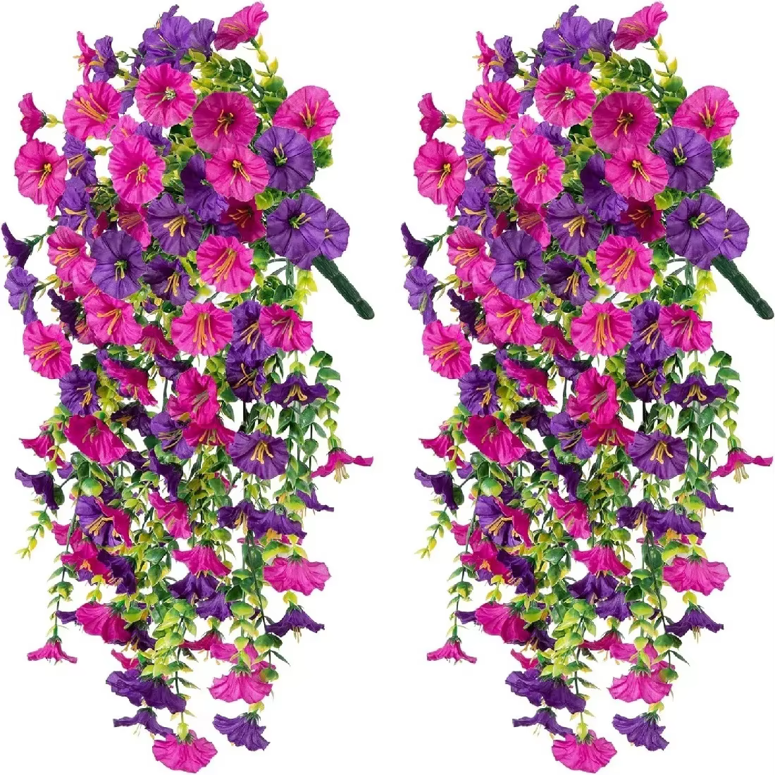 Fleurs artificielles suspendues, plantes en fausse soie violette, gloire du matin, longues vignes, r