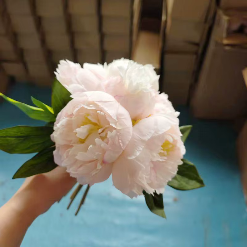 Lot de 6 fleurs de pivoine artificielles, faux Bouquet à Double pétales pour décoration de fête de m