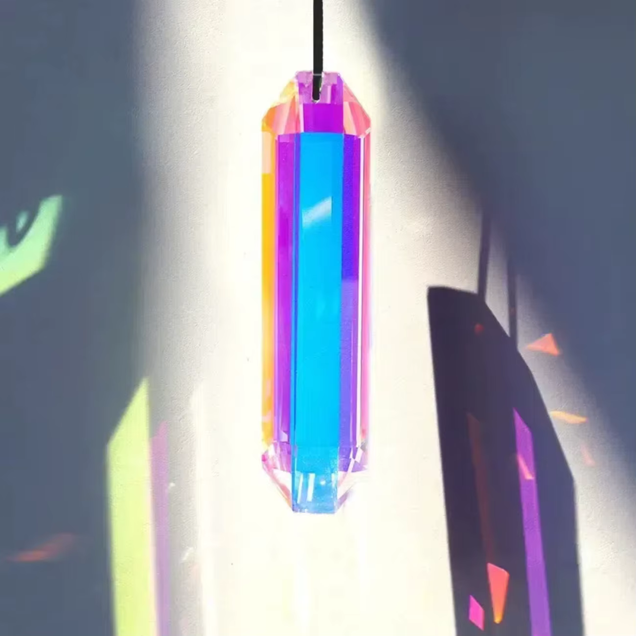 Pendentif prisme de fenêtre attrape-soleil 2 pièces, fabrication d'arc-en-ciel en cristal, ornement