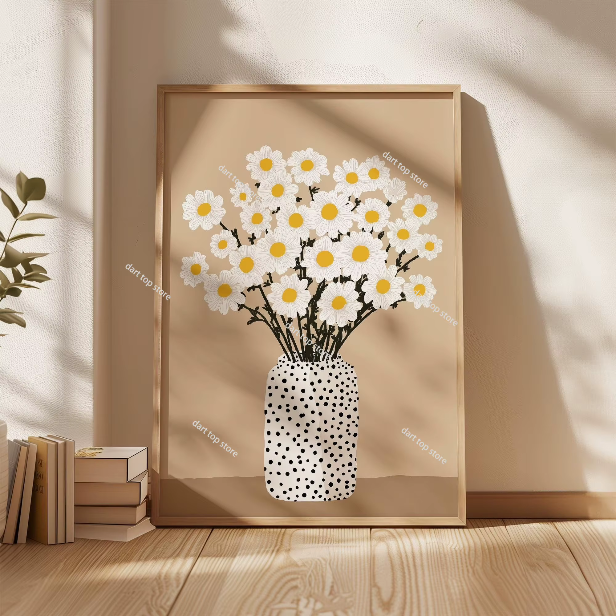 Affiche murale décorative bohème avec impression florale, art floral printemps/été, décoration pour