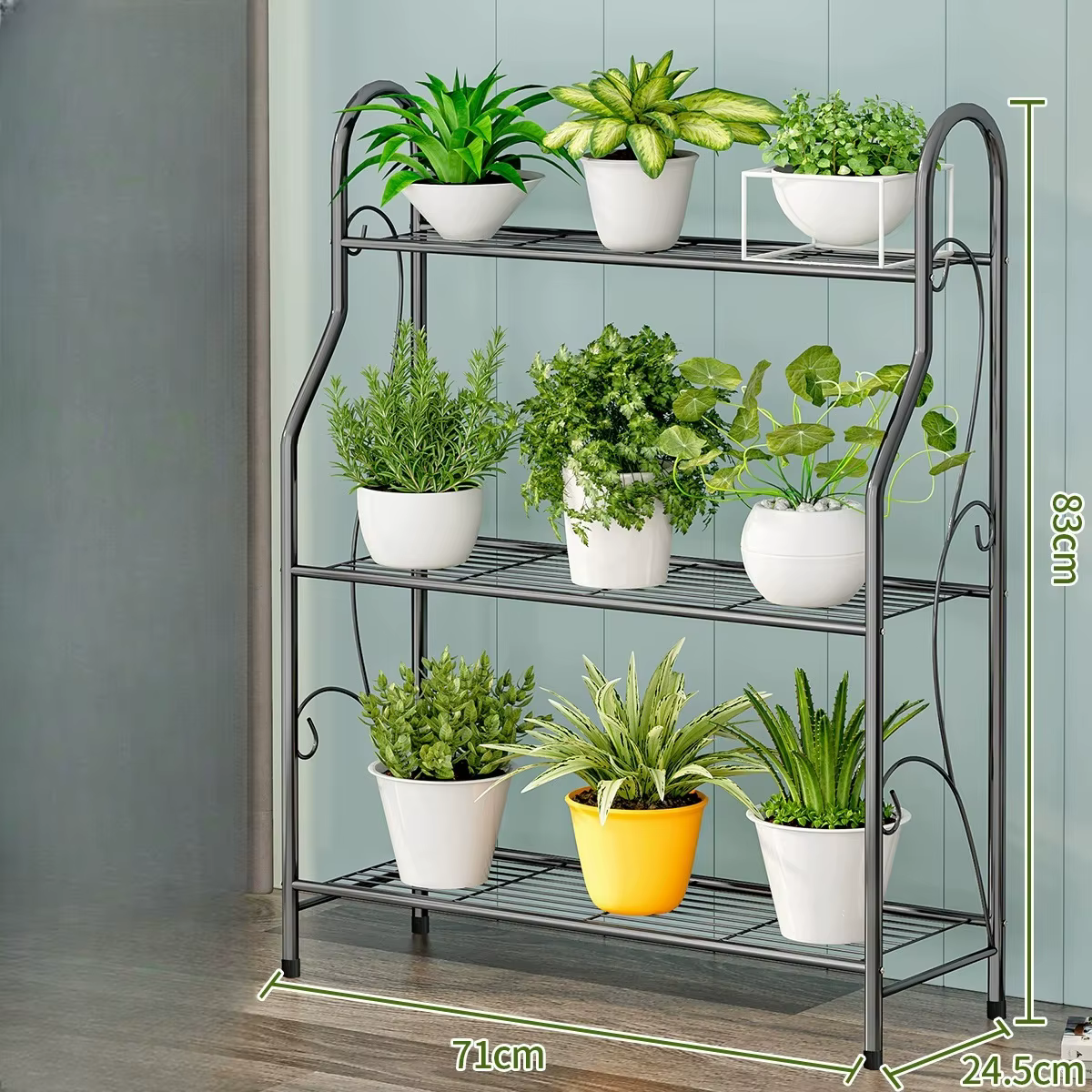 Support de fleurs à 3 niveaux, ferronnerie multifonctionnelle, support de fleurs Simple et moderne, 