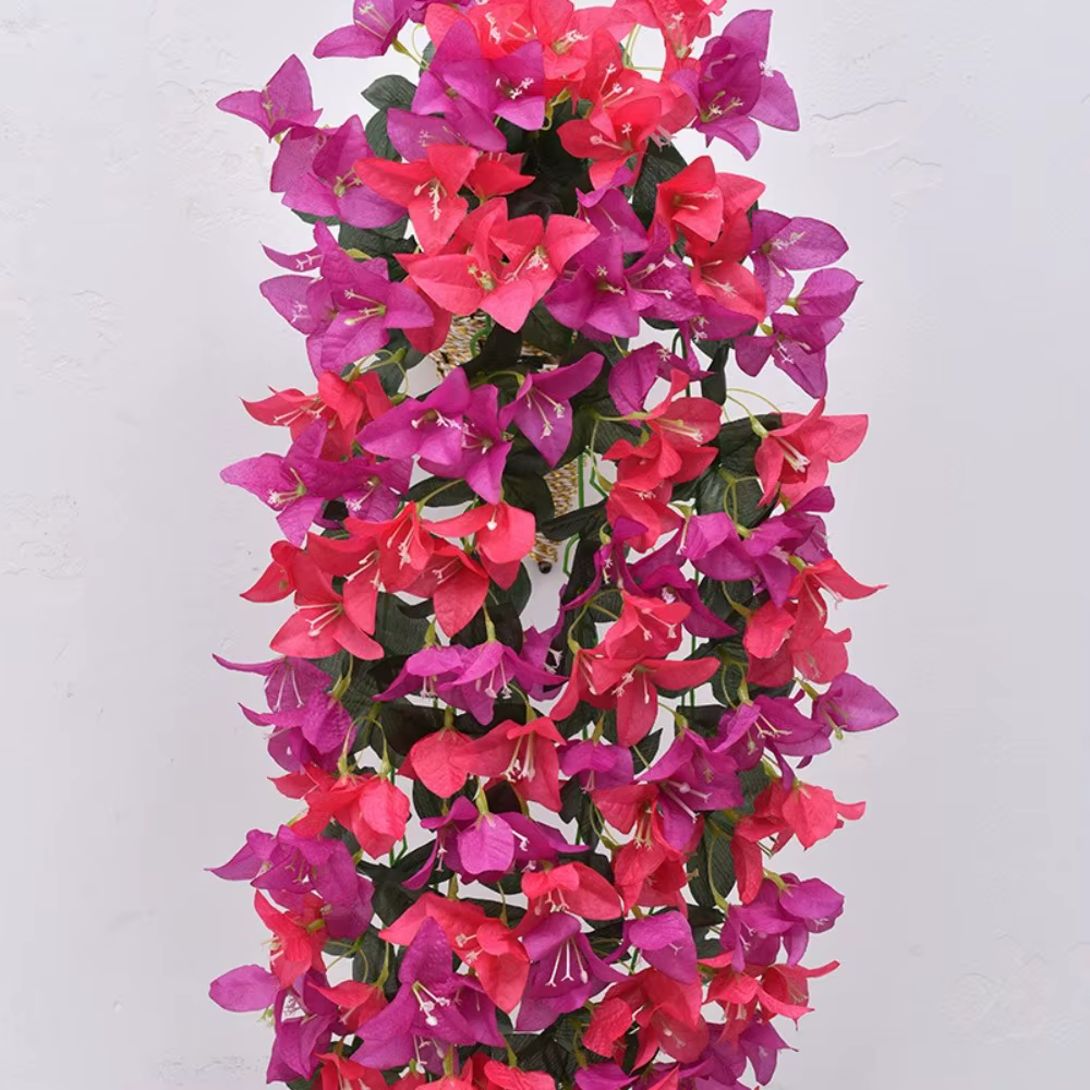 Bougainvilliers artificiels réalistes en soie, longues tiges tombantes, résistants aux UV, pour déco