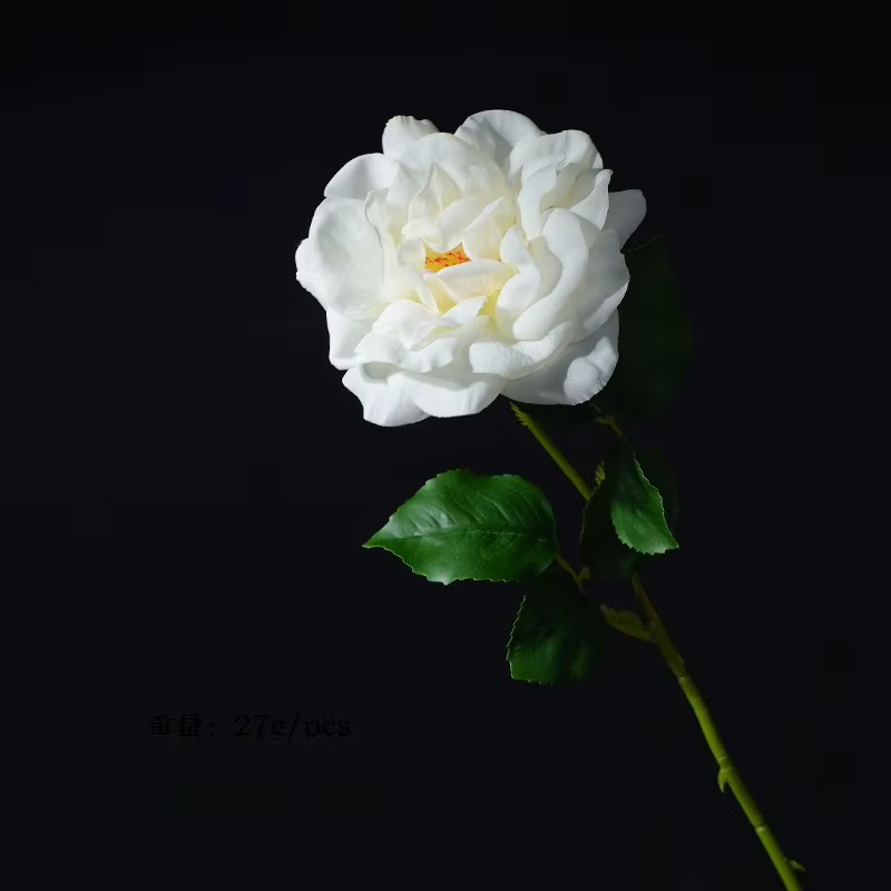 12 pièces de branches artificielles de Rosa Chinensis au toucher réel, fleurs artificielles de haute