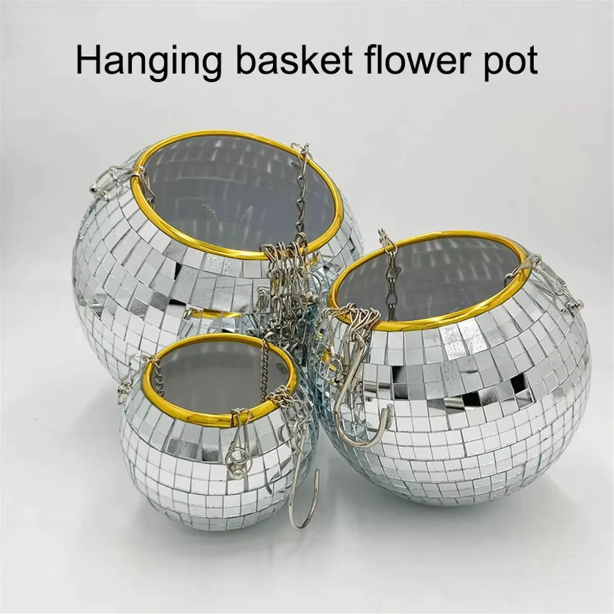 Chang Ball-Pot de Fleur Rond en Plastique avec Miroir, pour Plantation de Plantes Succulentes, 10cm