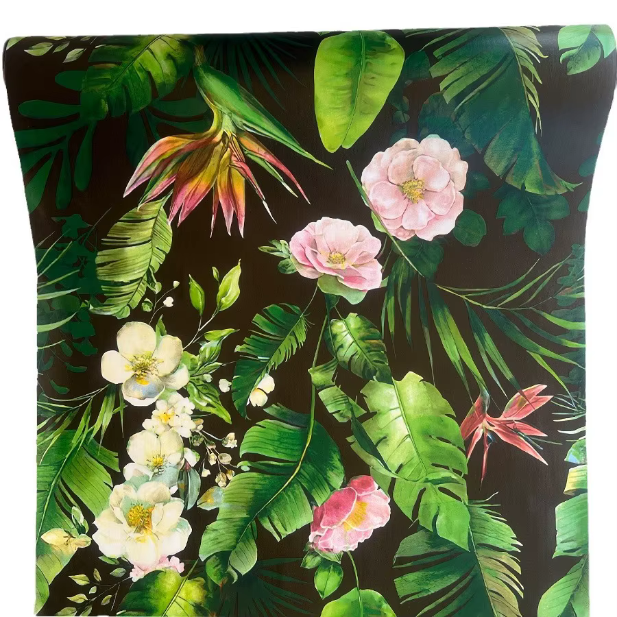 Papier Peint Auto-Adhésif avec Plantes Vertes, Forêt Tropicale, Décoration de Maison, Salon, Restaur