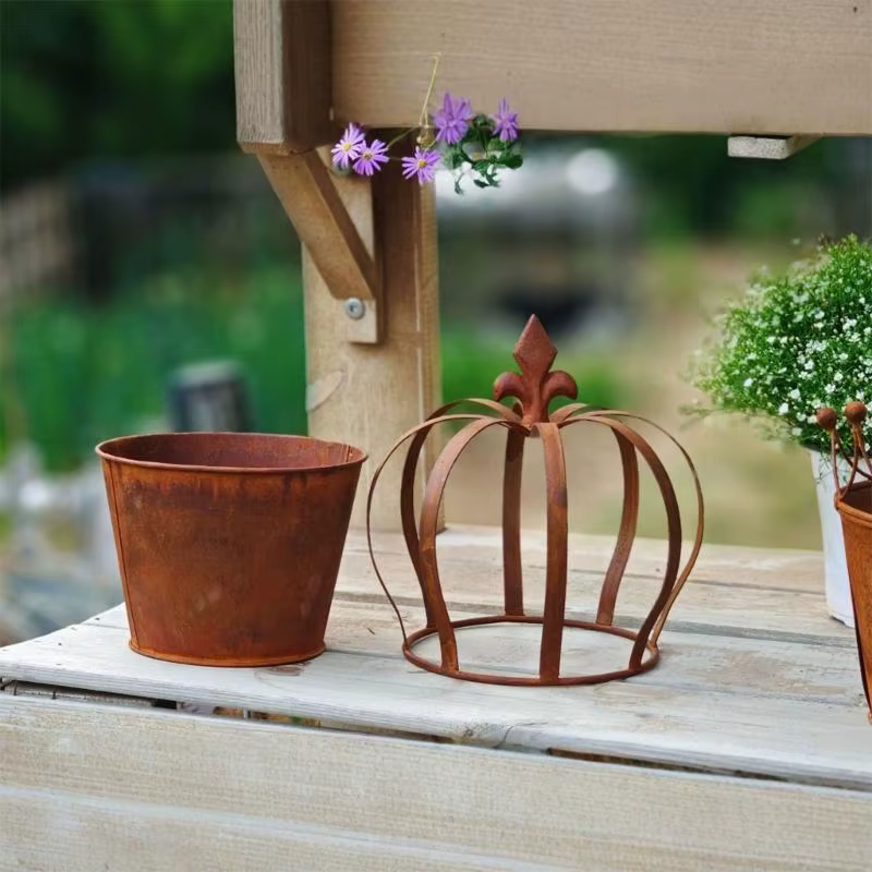 Pot fleurs élégant en forme couronne, conteneur avec Design détachable, adapté à décoration jardin à