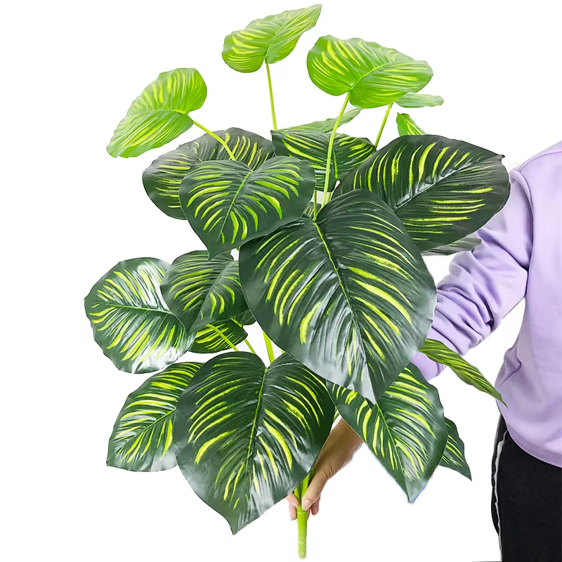 Plantes vertes artificielles, feuilles de dos de tortue, Branches de palmier, plantes tropicales en 