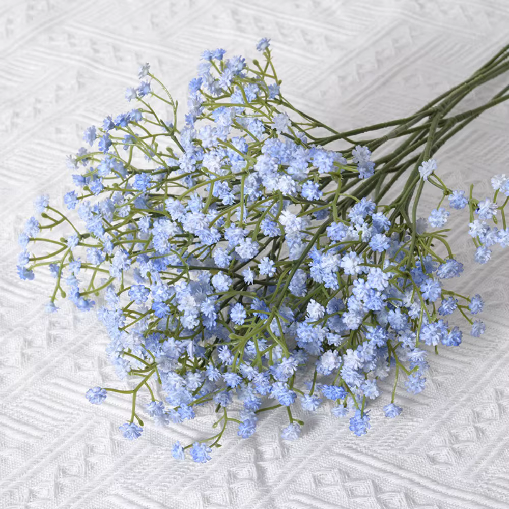 Fleurs de gypsophile en caoutchouc souple, longueur 52 cm, multicolores, fleurs simulées, décoration