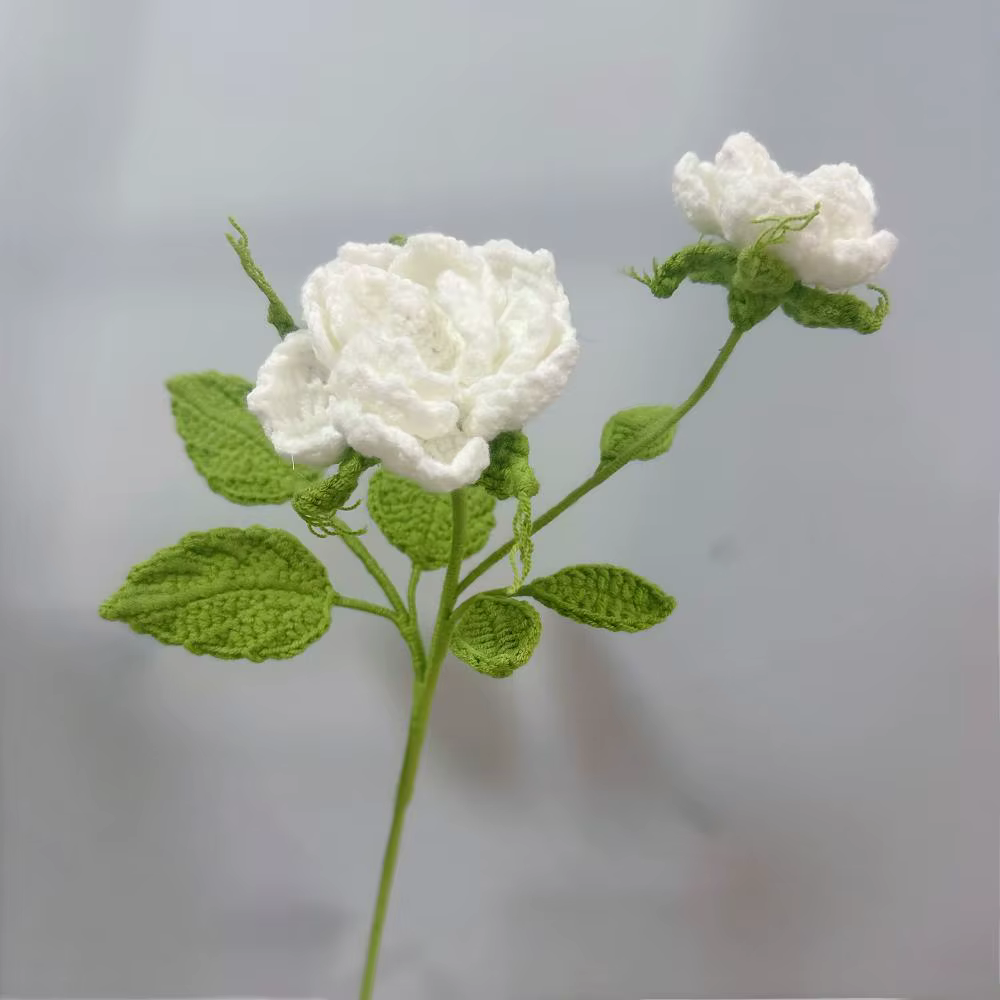 Simulation de camélia au crochet faite à la main, fleur de simulation, décoration de maison, fleur d