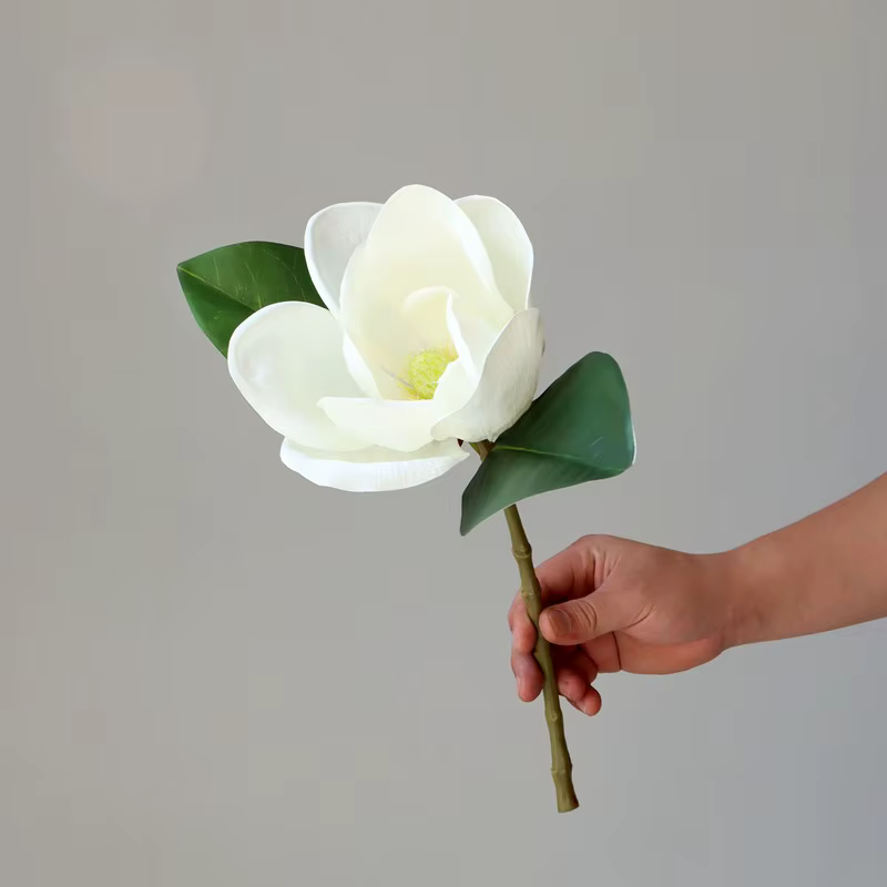 Grand Drapeau à Main Fleur de Magnolia, Bouquet de Patients d'Orchidées Blanches, Vase de Table de i