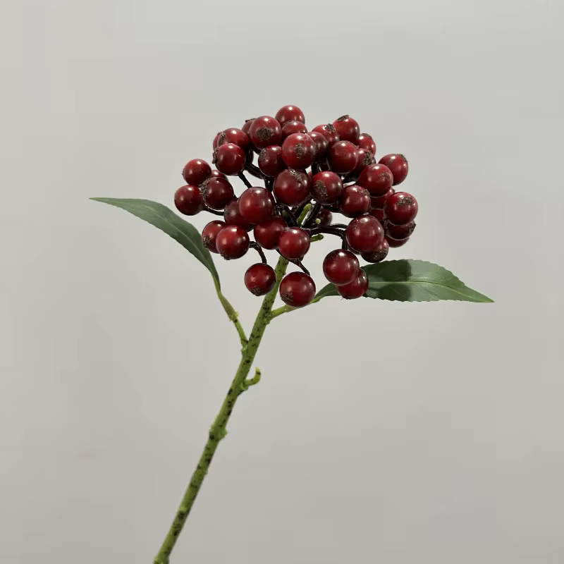 12 pièces de branches artificielles de fruits d'églantier en plastique, plantes vertes de simulation
