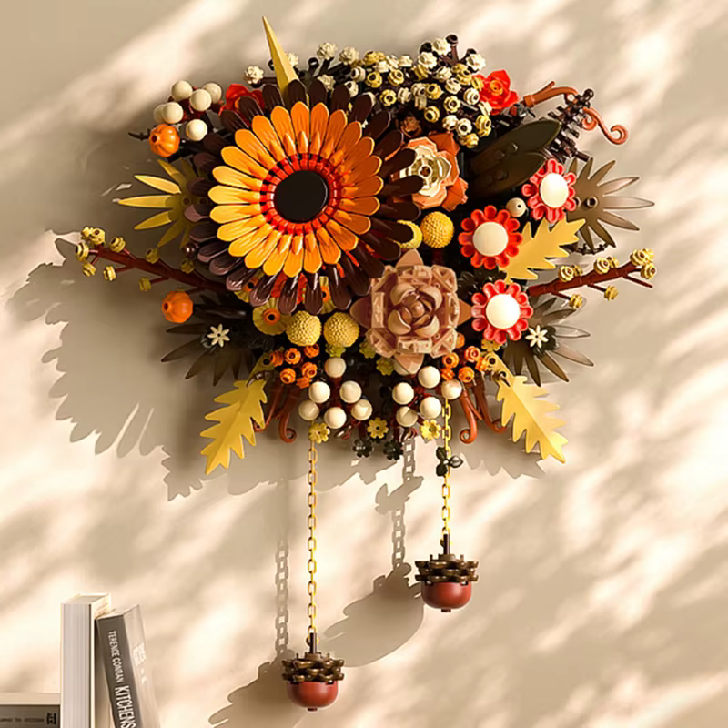 Bricolage plantes Art mur fleurs simulé tournesol salon pendentif blocs de construction modèle briqu