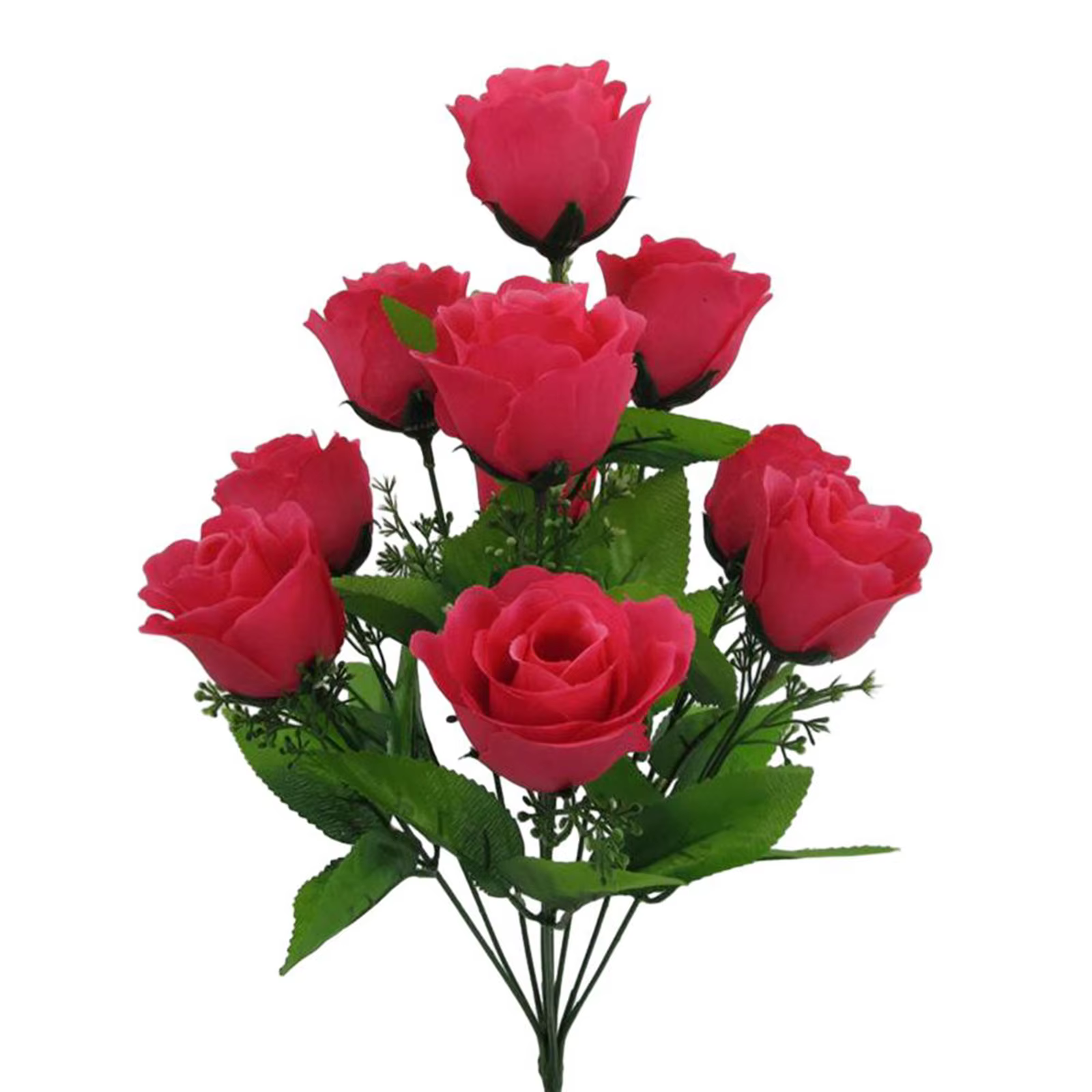 10 têtes tiges artificielles soie fausses fleurs Rose bourgeon Bouquet de mariée de mariage fleurs m