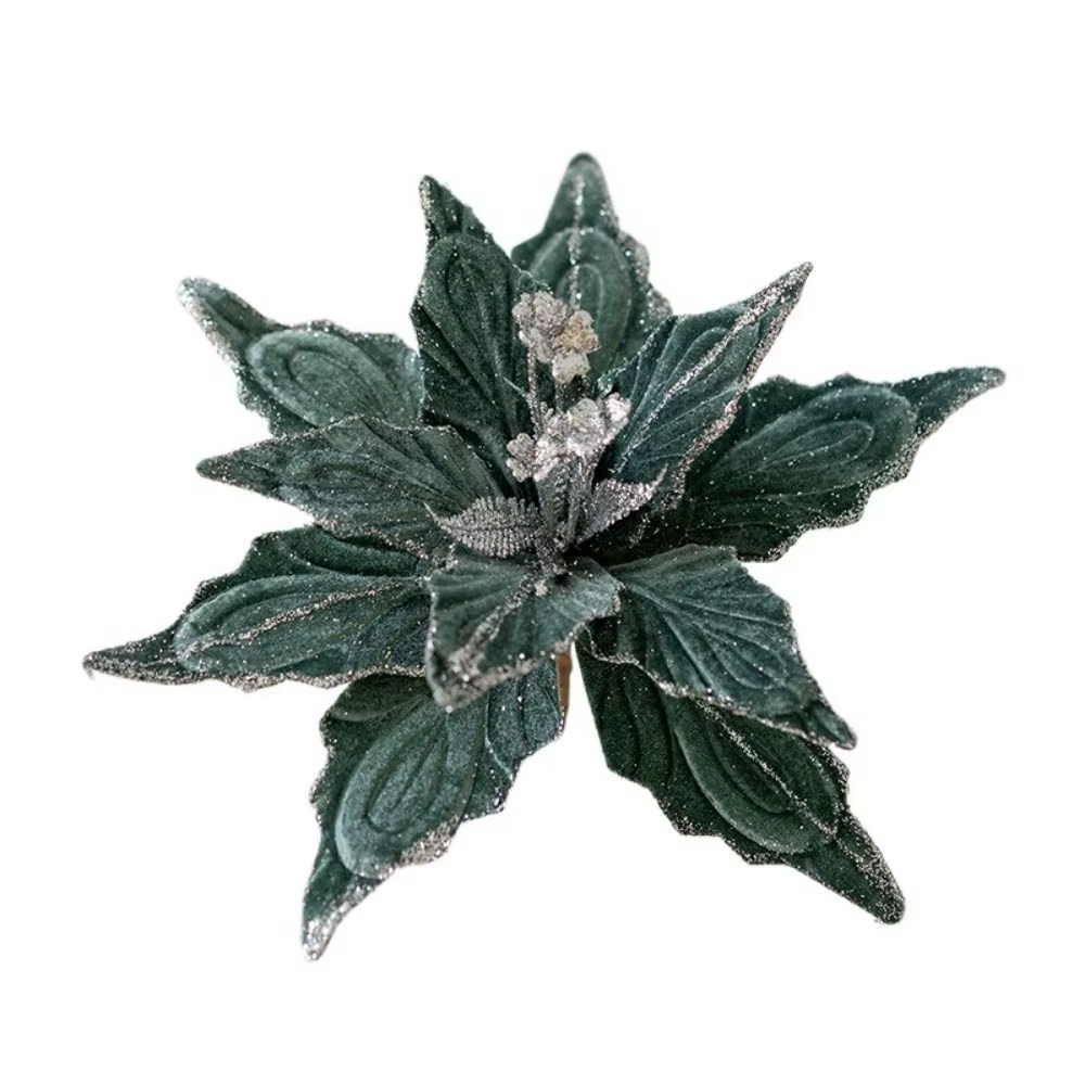 Tête de fleur fleurs de noël artificielles multicolore à la main simulée fleur de noël bricolage orn