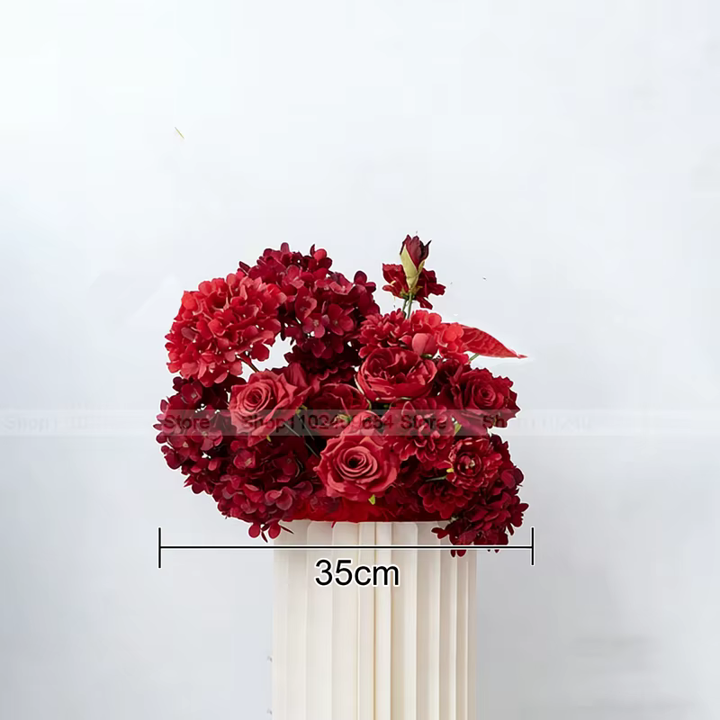 Fleur artificielle rouge bordeaux pour décoration de table, arrangement floral, toile de fond, décor