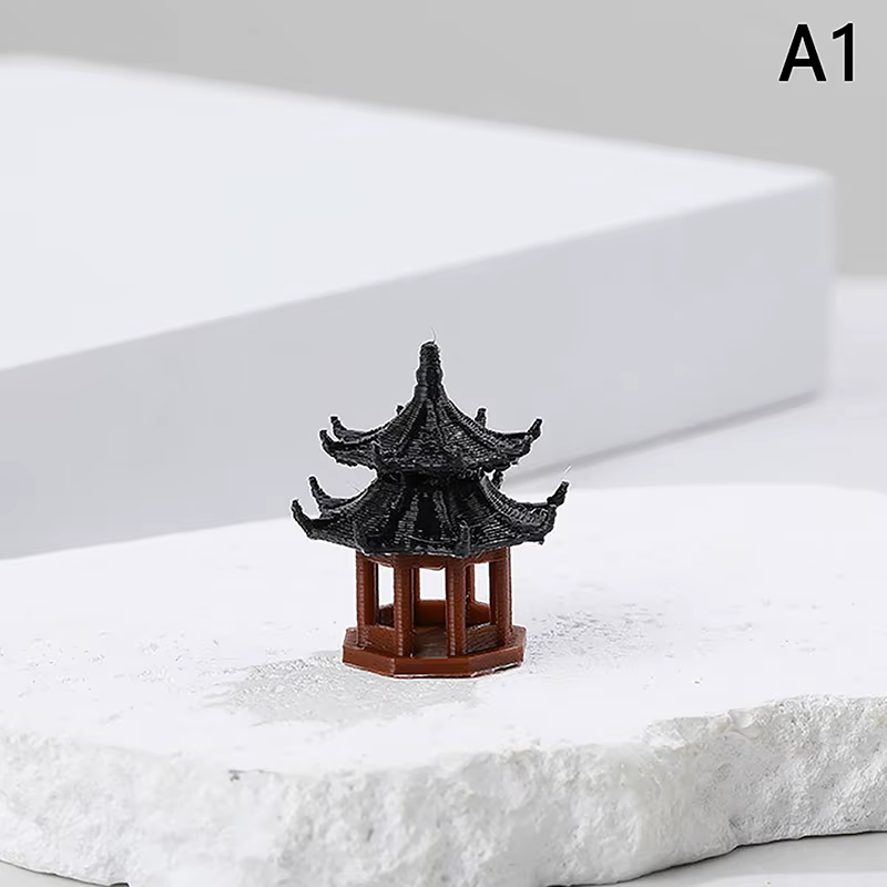 Mini statue de pagode, décoration de jardin féerique, pavillon hexagonal, environnements exotiques a