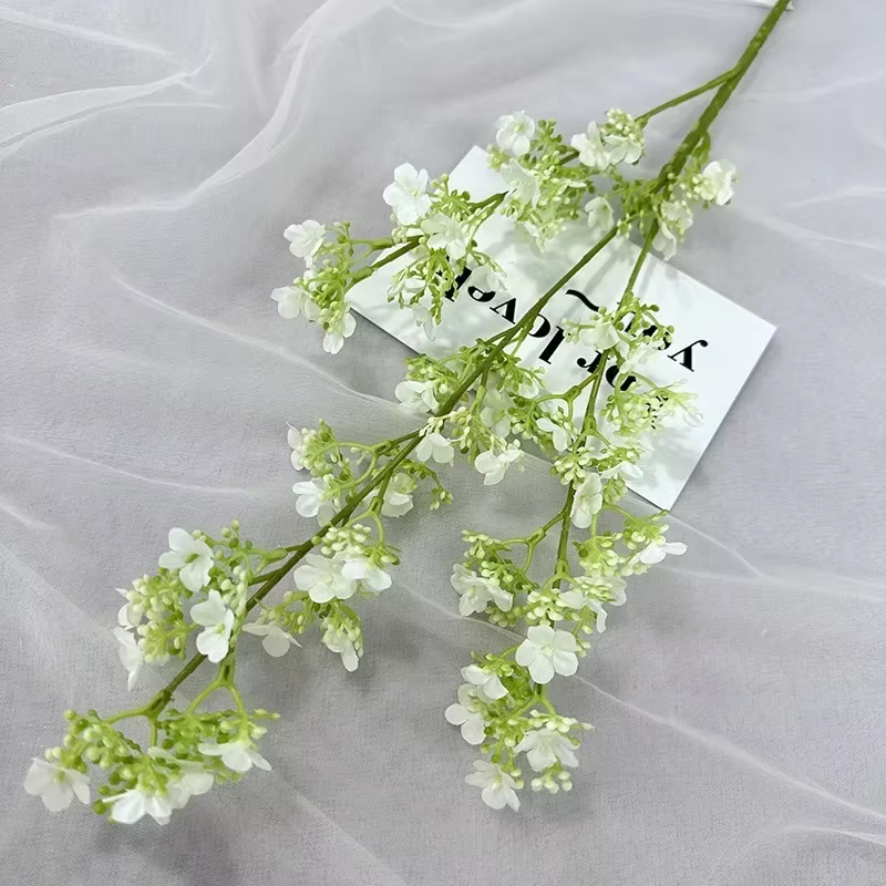 Fausses fleurs artificielles pour décoration de mariage, fausse fleur rose, branches de gypsophile, 
