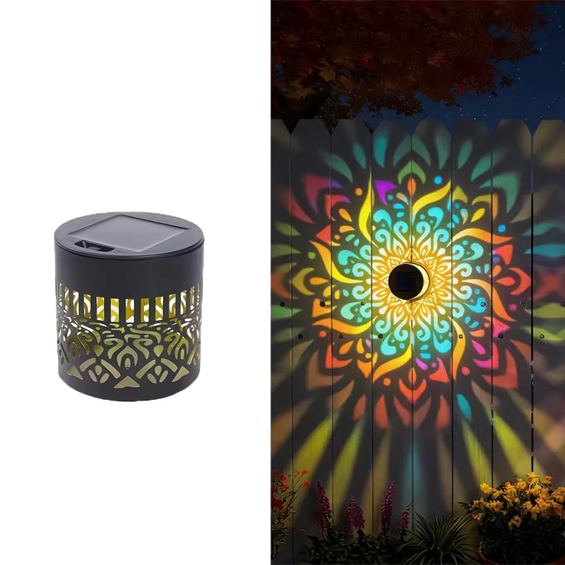  Lampe murale solaire en forme de tournesol, motif mandala, pour décoration extérieure de jardin, p