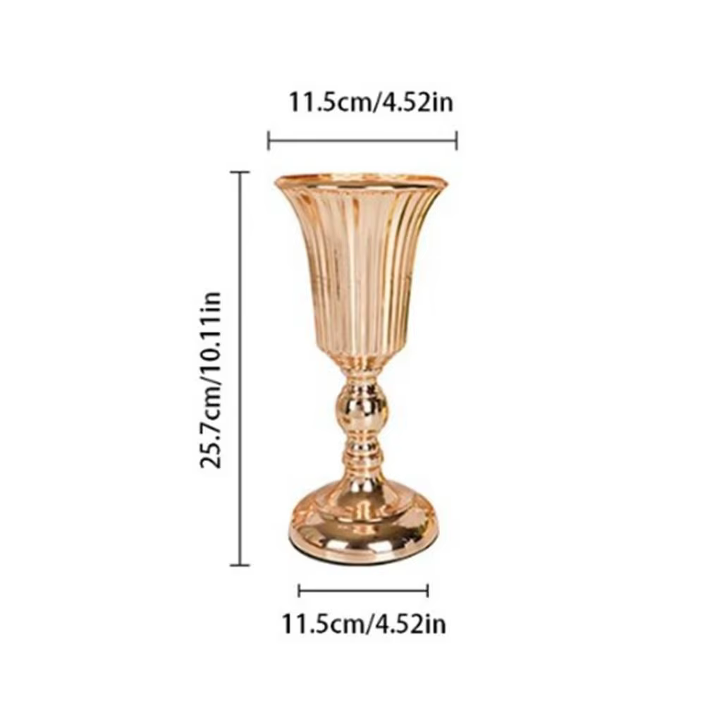 Vase Rétro en Fer Forgé Doré Anti-chute pour Fleurs Artificielles, Accessoire Photo de Mariage, Supp