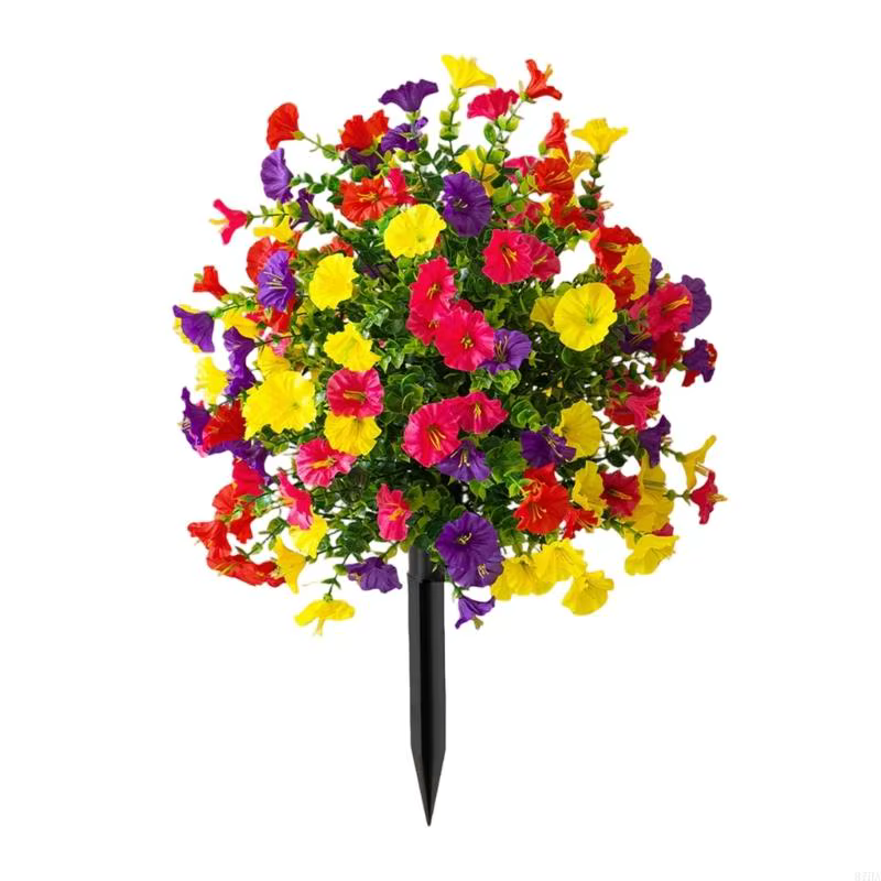 Plante artificielle gloire du matin avec piquet fleur réaliste en plastique résistant aux intempérie