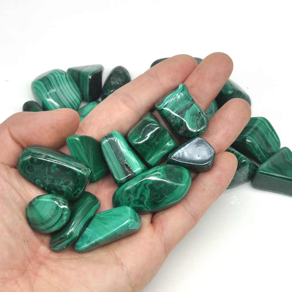 Pierres naturelles en Malachite, cristaux de guérison en vrac, véritable pierre précieuse polie Reik