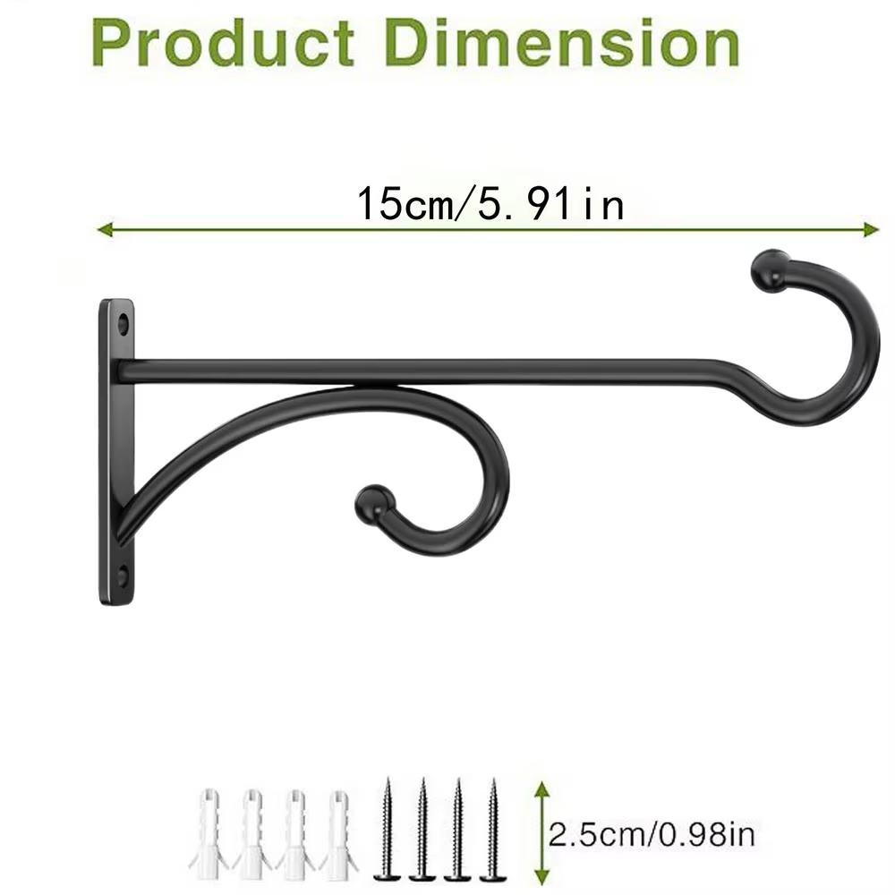 Lot de 2 supports muraux pour pots de fleurs, style vintage européen, en fer forgé, pour décoration 