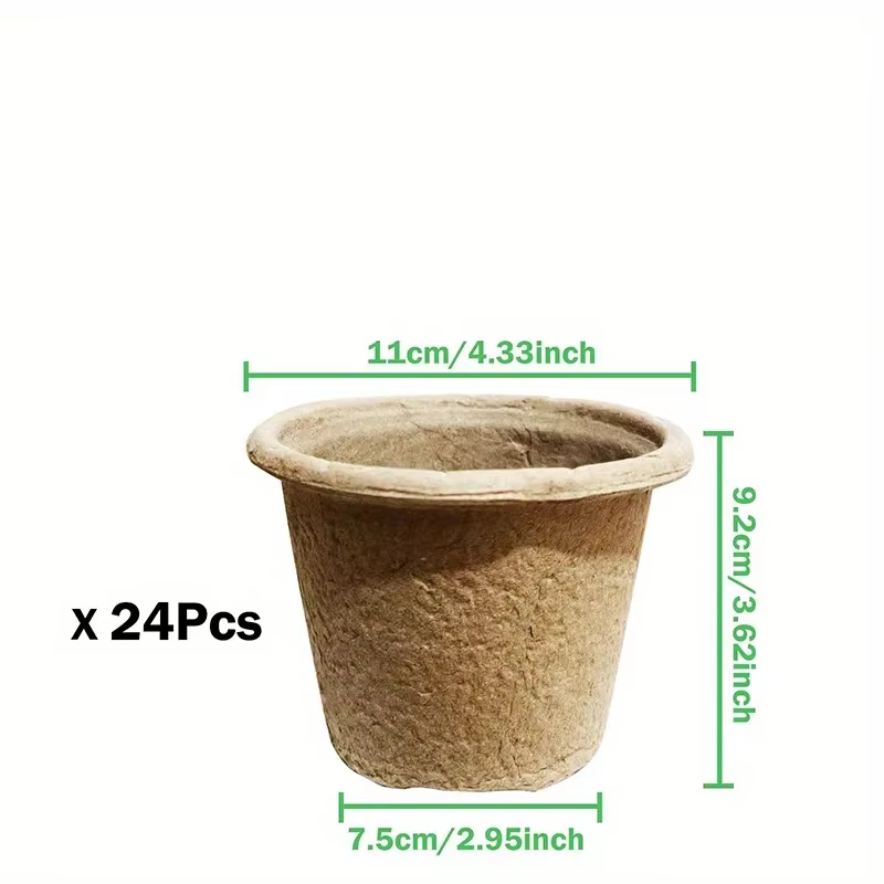 Pots de semis en tourbe organique, pots de pépinière biodégradables et plantables avec trous de drai