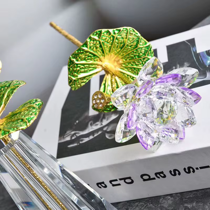 Ornement de fleur de cristal pour la décoration intérieure, artisanat, salon, chambre à coucher, cad