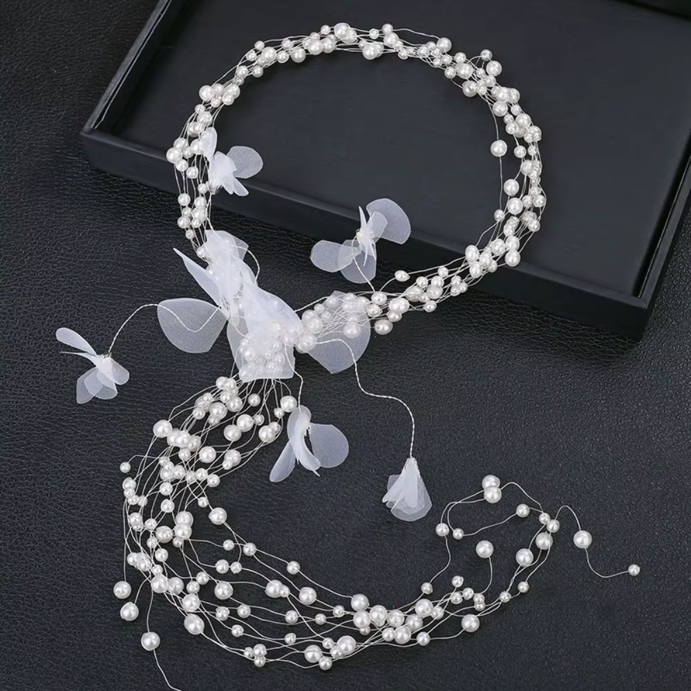 Élégante Coiffe Florale en Perles Faite à la Main, Coiffe de Mariée de Luxe, Accessoires de Cheveux 