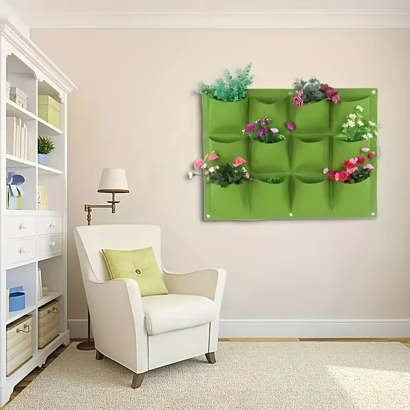 Sacs en feutre adaptés à la plantation de plantes, tenture murale verticale, verdissement du balcon,