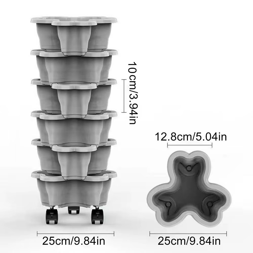 Tour de jardinage à 6 niveaux pour plantes d'intérieur, gain de place avec roulettes, pour légumes,